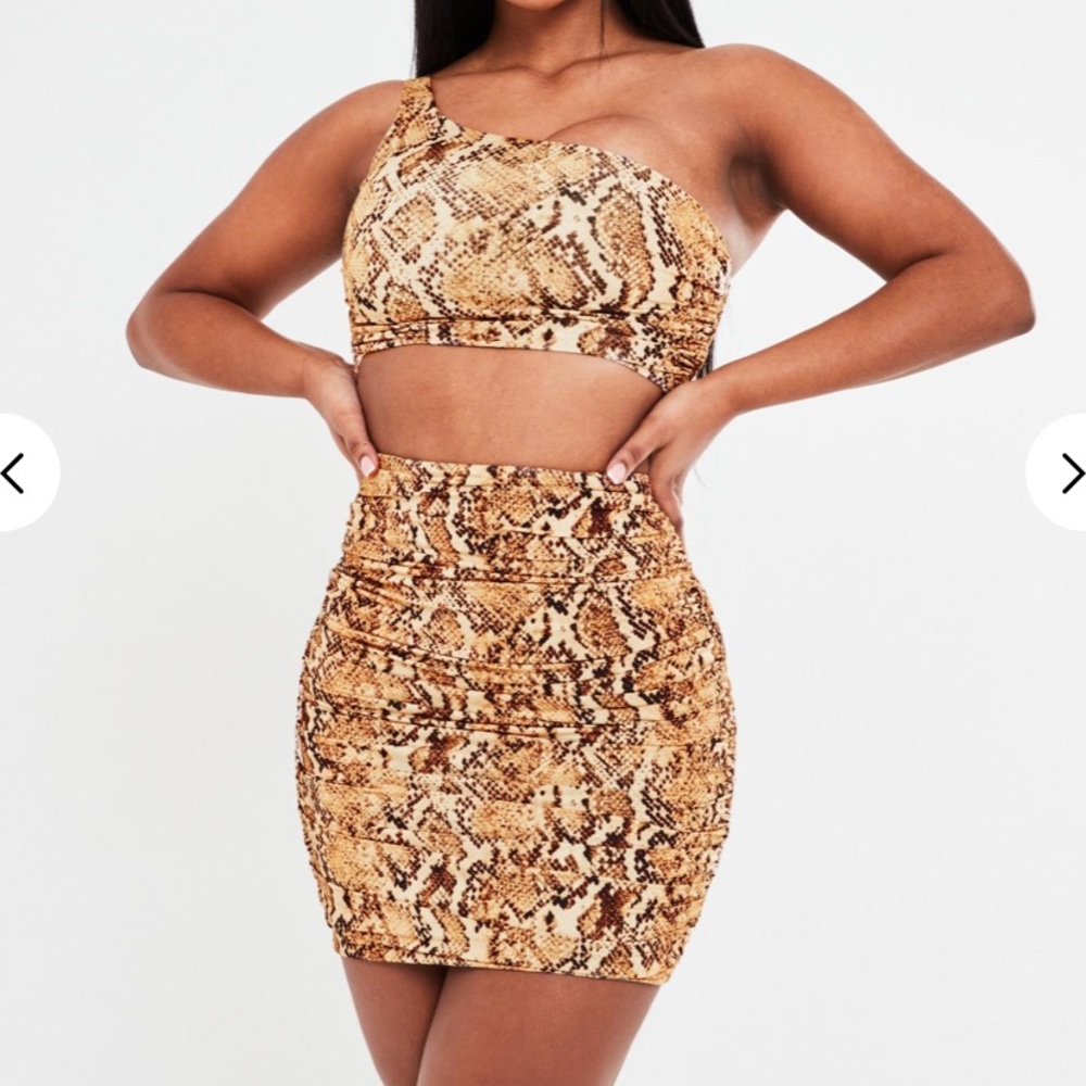 Misguided Snake Print Slinky Matching Set - image 1